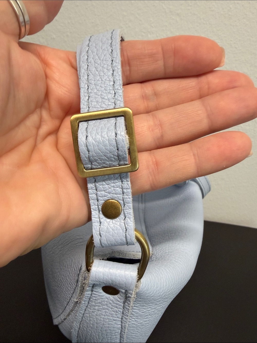 Portland Leather | Large Leather Koala Sling ~ Sky Blue - Picture 6 of 10